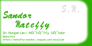 sandor mateffy business card